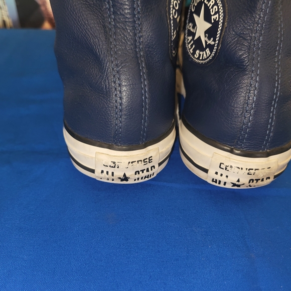 Converse Shoes | Navy Leather Converse High Top | Color: Blue Women 10 Men 8 - Picture 7 of 10